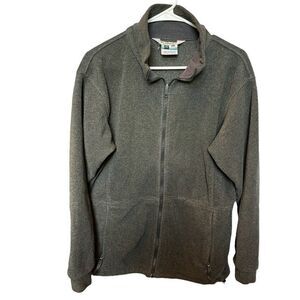 Columbia fleece jacket gray Medium full zip front zip pockets waist tighteners